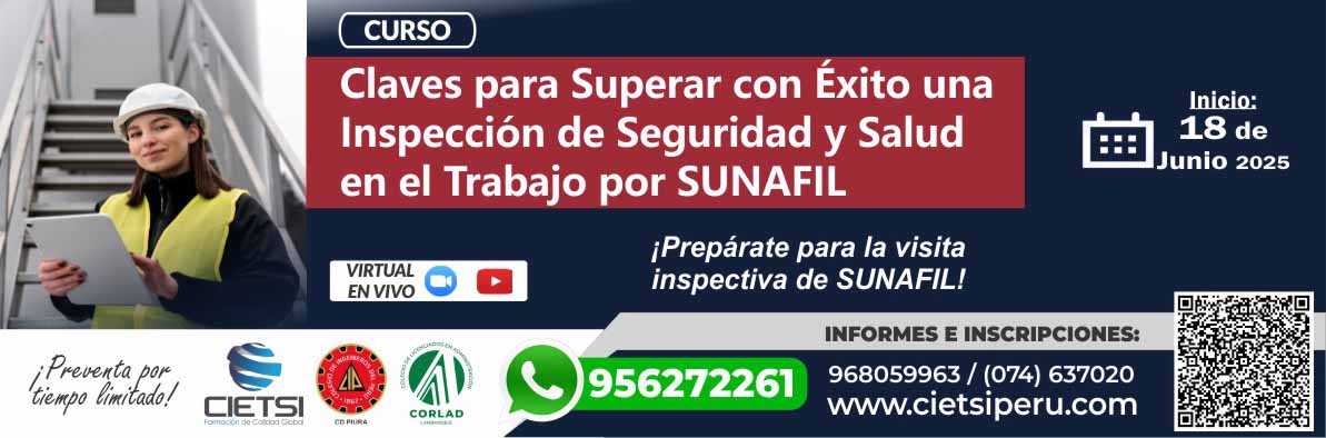 curso claves para superar con Exito una inspecciOn de seguridad y salud en el trabajo por sunafil 2025